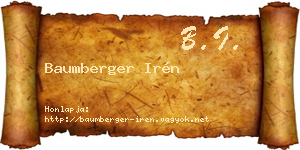Baumberger Irén névjegykártya